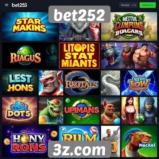 Variedade de jogos disponíveis na plataforma bet252